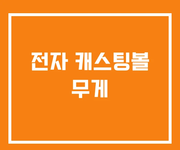 전자 캐스팅볼 무게