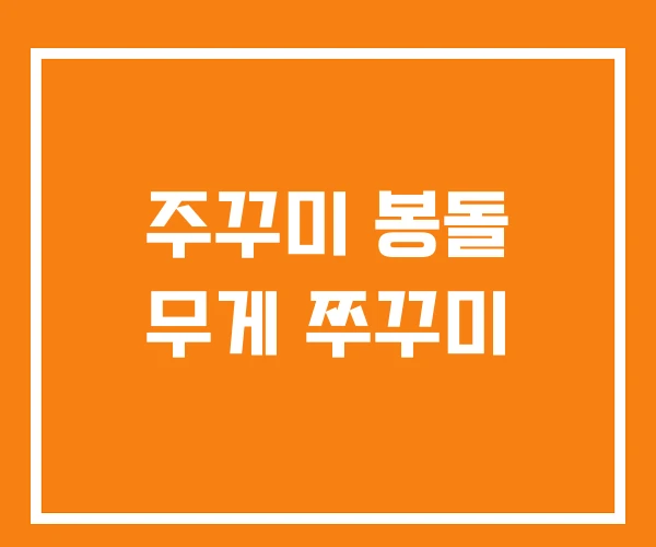 주꾸미 봉돌 무게 쭈꾸미